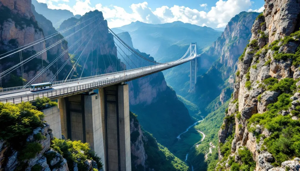 china eröffnet die höchste brücke der welt in rekordzeit, schneller als der bau einer straßenbahn-fußgängerbrücke in deutschland.