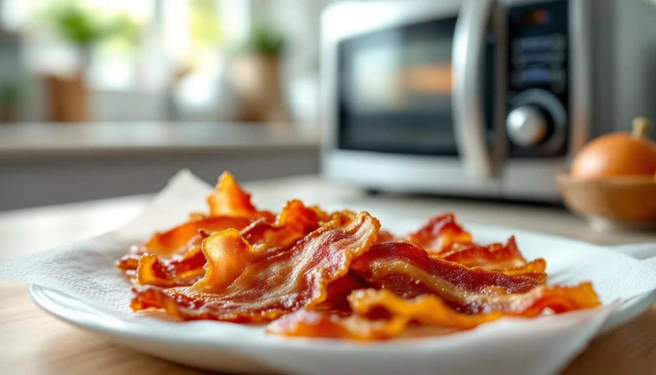 entdecken sie diesen einfachen mikrowellen-trick, mit dem ihr speck unglaublich knusprig wird. schnell, praktisch und lecker – probieren sie es jetzt aus!