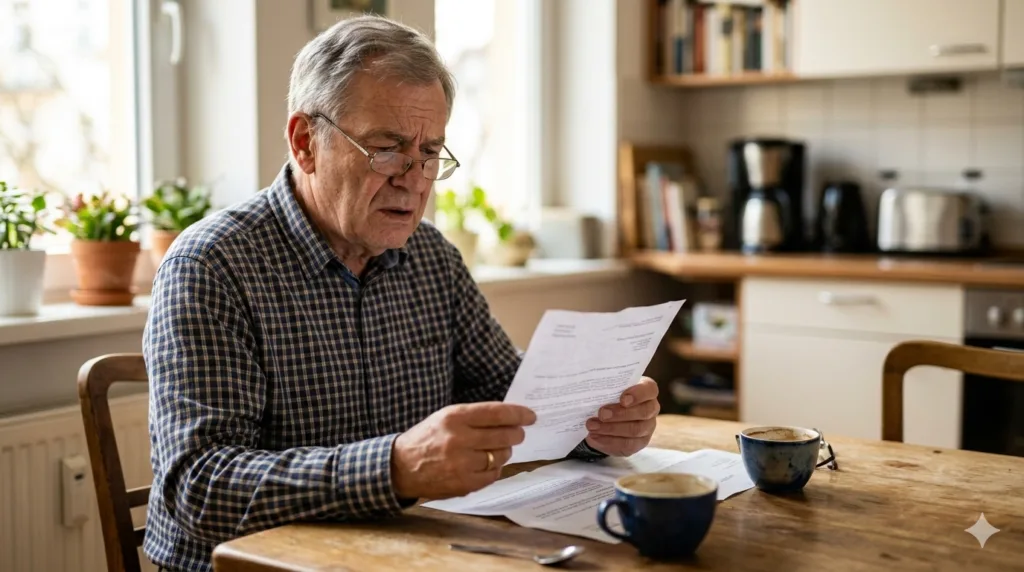 Besorgte Rentner informieren sich über neue Regelungen ab Mai 2026