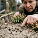 Tote Bienen im Garten neben Pflanzen und Blumen